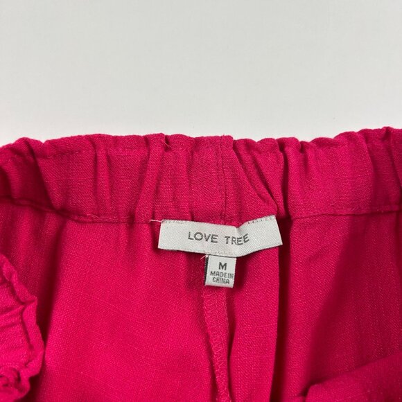 Love Tree Hot Pink Linen Blend Cargo Harem Pant M - Picture 3 of 6